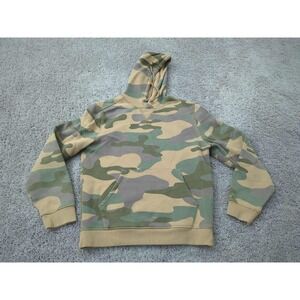 DSG Hoodie Mens S Beige Camo Pullover Sweatshirt Woodland Classic Retro